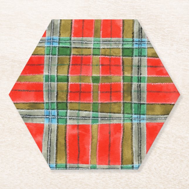 MAC BAIN TARTAN Hexagon Paper Untersetzer (Vorderseite)