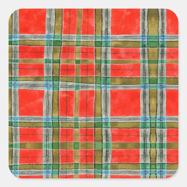 MAC BAIN TARTAN Kleine Square Stickers (Vorderseite)