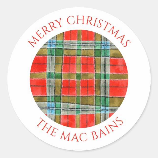 MAC BAIN TARTAN Kleine Umschlag Aufkleber (Vorderseite)