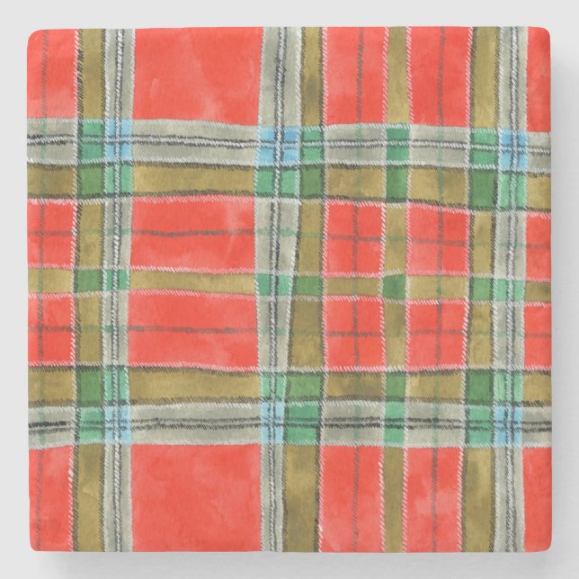 MAC BAIN TARTAN Marmorstein Untersetzer (Vorderseite)