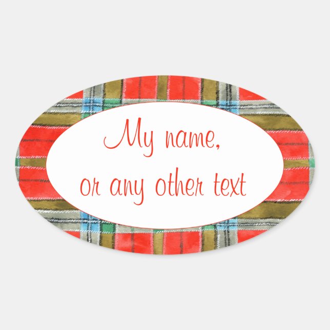 MAC BAIN TARTAN Oval Matte Stickers (Vorderseite)