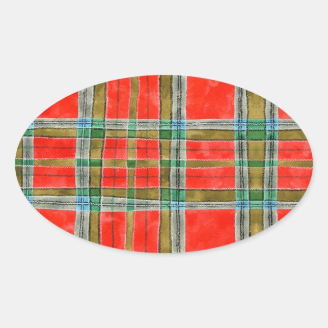 MAC BAIN TARTAN Oval Stickers (Vorderseite)