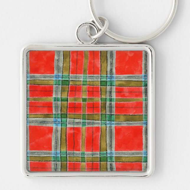 MAC BAIN TARTAN Premium Square Keychain Schlüsselanhänger (Vorne)