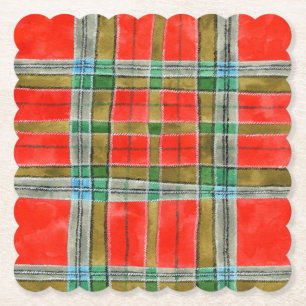 MAC BAIN TARTAN Scalloped Square Paper Untersetzer