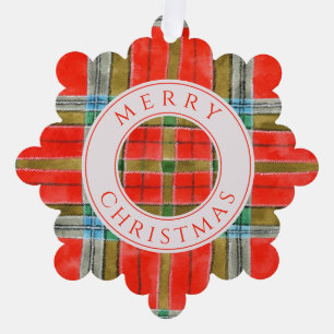 MAC BAIN TARTAN Schneeklocken Papier Weihnachtsbau Ornament Karte