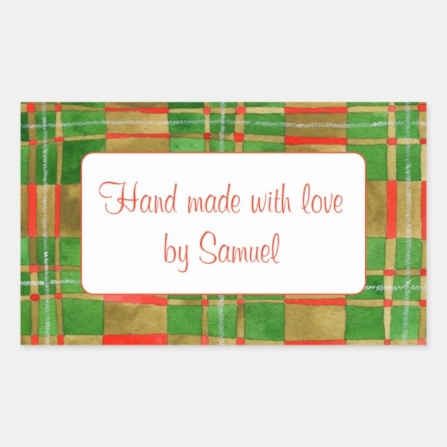 MAC GREGOR TARTAN-Aufkleber "Handmade" Rechteckiger Aufkleber (Vorderseite)