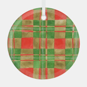 MAC GREGOR TARTAN Glas-Kreisschmuckstück Ornament Aus Glas