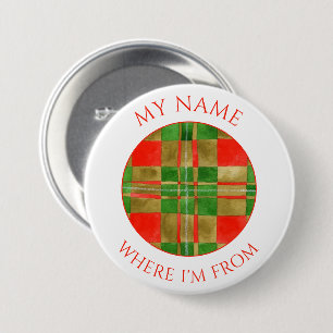 MAC GREGOR TARTAN Round Name Tag Button Button