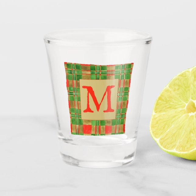MAC GREGOR TARTAN Shot Glass + Initial Schnapsglas (Vorderseite)