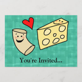 Mac-Liebe-Käse, lustiges niedliches Makkaroni + Einladung