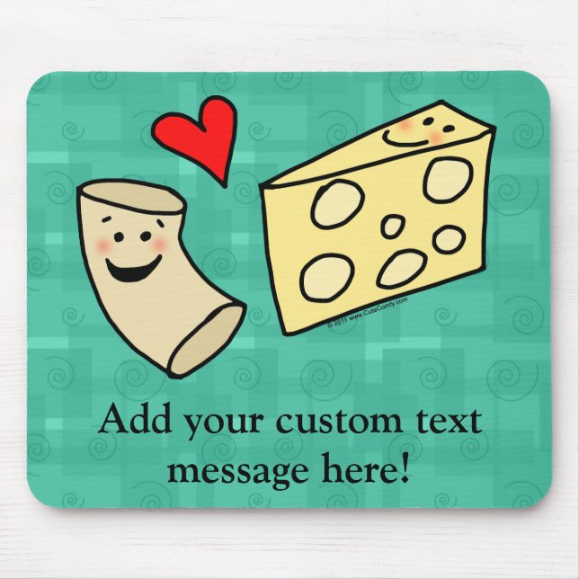 Mac-Liebe-Käse, lustiges niedliches Makkaroni + Mousepad (Vorne)