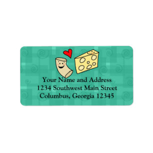 Mac-Lieben Käse, Niedliche Funny Macaroni + Käse Adressaufkleber
