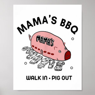 Mac Mamas Grillen Spaziergang in Pig Out Sonniges Poster