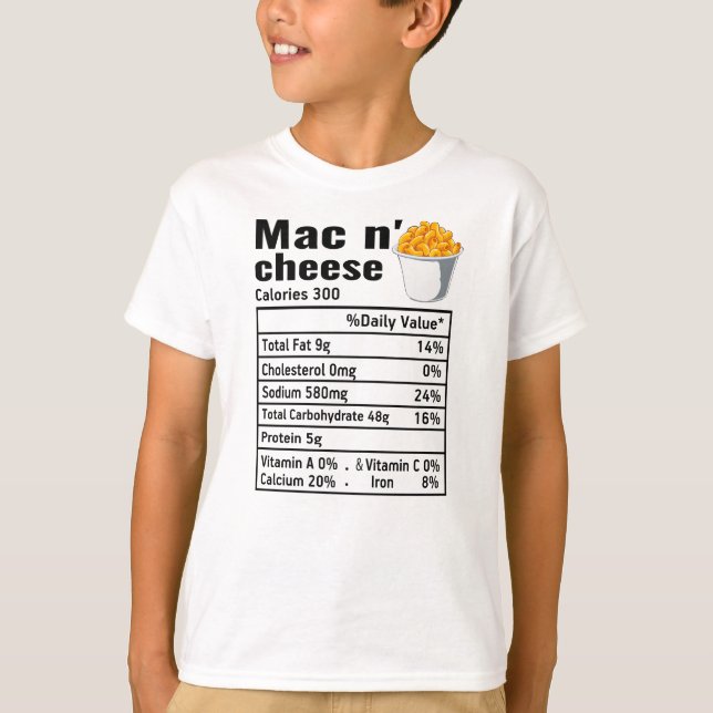 Mac n Cheese Nutritions Facts Erntedank T-Shirt (Vorderseite)