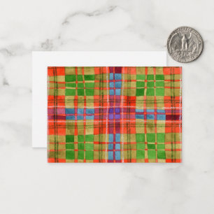 MAC RAE TARTAN 3.5x2.5 Flachkarte / Horizontal Mitteilungskarte