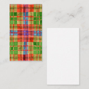 MAC RAE TARTAN 3,5x2 Flachkarte / Hochformat Mitteilungskarte