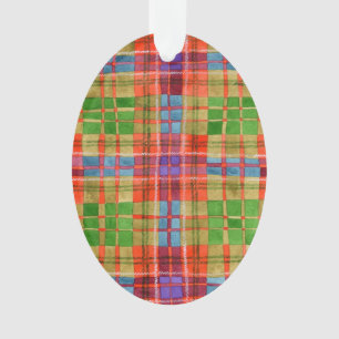 MAC RAE TARTAN Acryl-Ovalschmuckstück Ornament