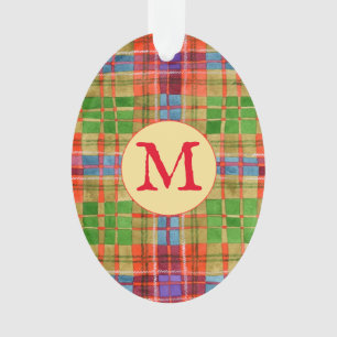 MAC RAE TARTAN Akrylorisches Oval Ornament + Urspr