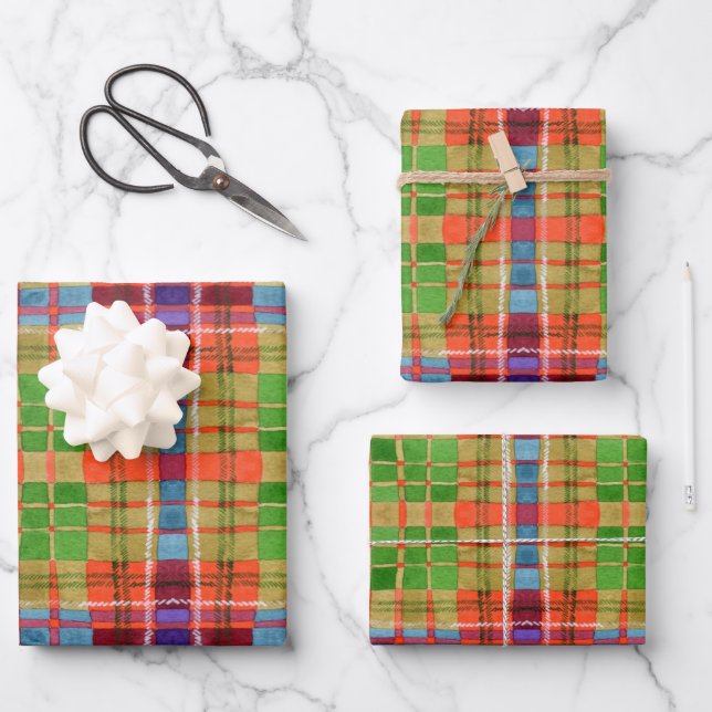 MAC RAE TARTAN-Flachpapier Geschenkpapier Set (Vorderseite)