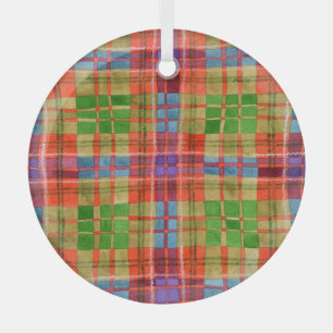 MAC RAE TARTAN Glas-Kreisschmuckstück Ornament Aus Glas