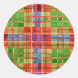MAC RAE TARTAN Große Round Stickers