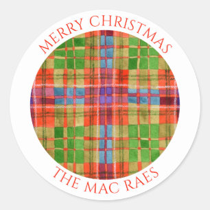 MAC RAE TARTAN Große runde Umschlag Aufkleber