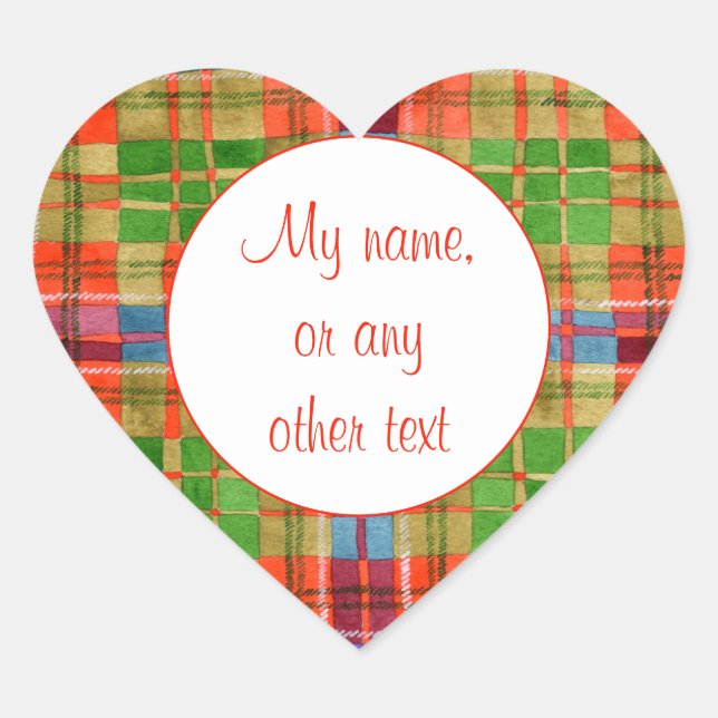 MAC RAE TARTAN Heart Matte Stickers (Vorderseite)