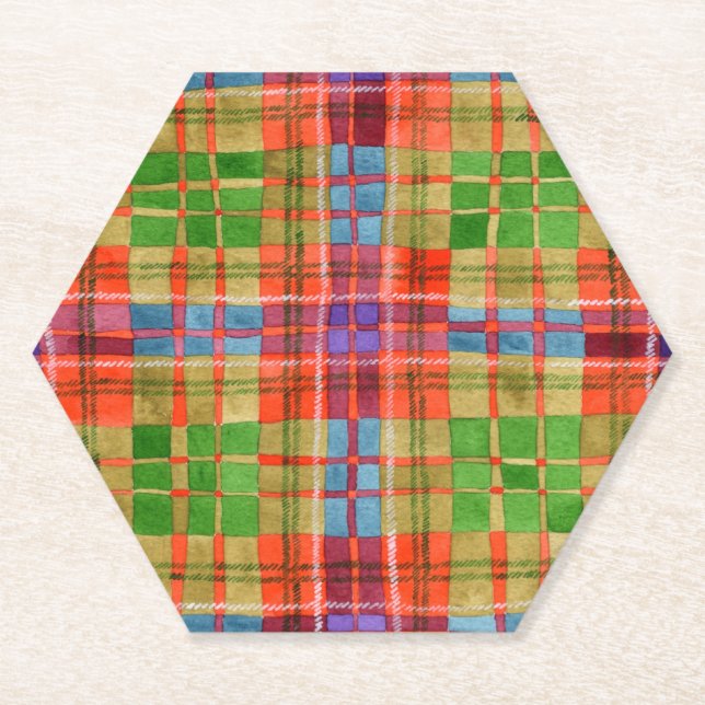 MAC RAE TARTAN Hexagon Paper Untersetzer (Vorderseite)