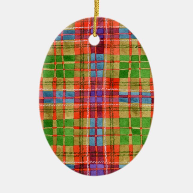 MAC RAE TARTAN Keramik Oval Keramik Ornament (Vorne)