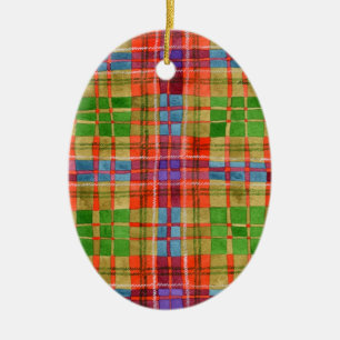 MAC RAE TARTAN Keramik Oval Ornament