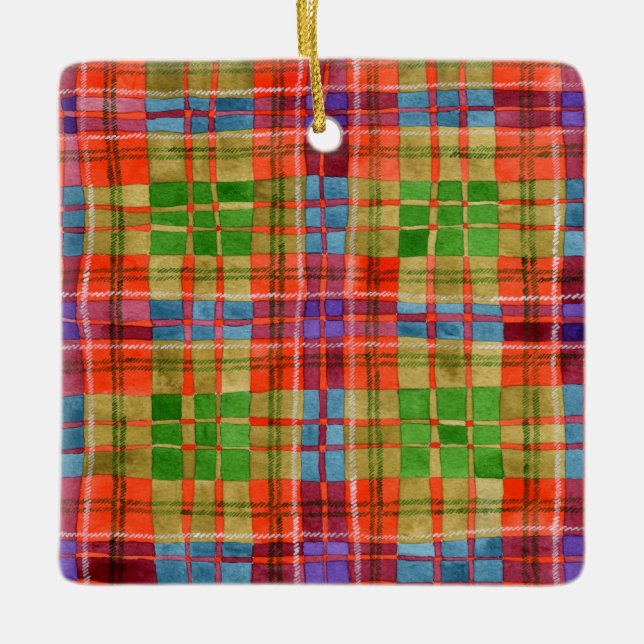 MAC RAE TARTAN Keramik Square Keramikornament (Vorderseite)
