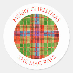MAC RAE TARTAN Kleine Umschlag Aufkleber