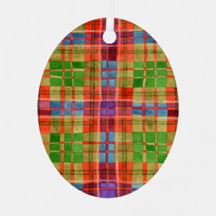 MAC RAE TARTAN Metall-Oval-Ornament Ornament Aus Metall
