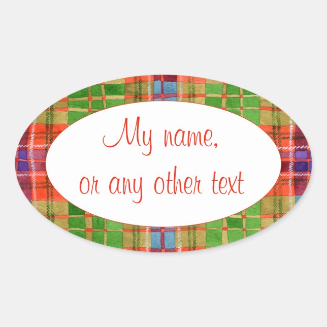 MAC RAE TARTAN Oval Matte Stickers (Vorderseite)