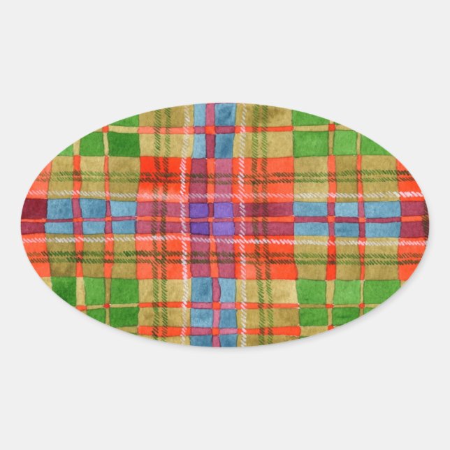 MAC RAE TARTAN Oval Stickers (Vorderseite)