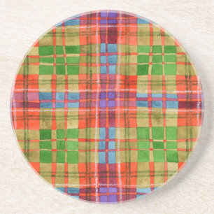 MAC RAE TARTAN Round Sandstone Untersetzer