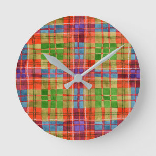MAC RAE TARTAN Runde Acrylwand-Uhr Wanduhr