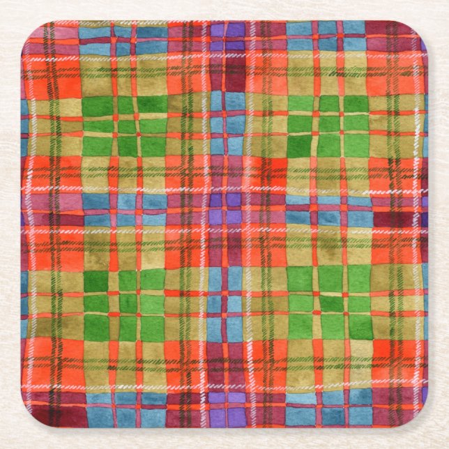 MAC RAE TARTAN Square Paper Untersetzer (Vorderseite)