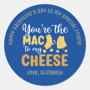 Mac to my Cheese Funny Niedlich Friend Valentine's Runder Aufkleber