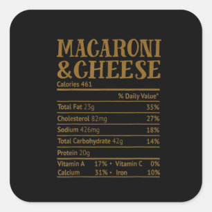 Mac und Cheese Nutrition Facts 2020 Erntedank Quadratischer Aufkleber