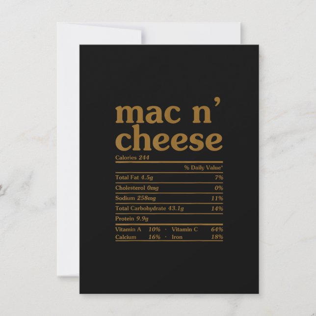 Mac und Cheese Nutrition Funny Erntedank Mac N' Einladung (Vorderseite)
