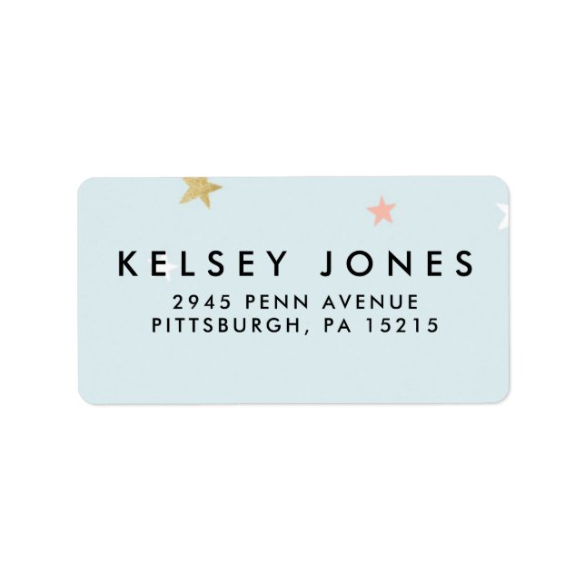 MAC UNICORN GLITZER STAR ADRESSE ETIKETT ADRESSAUFKLEBER (Vorne)