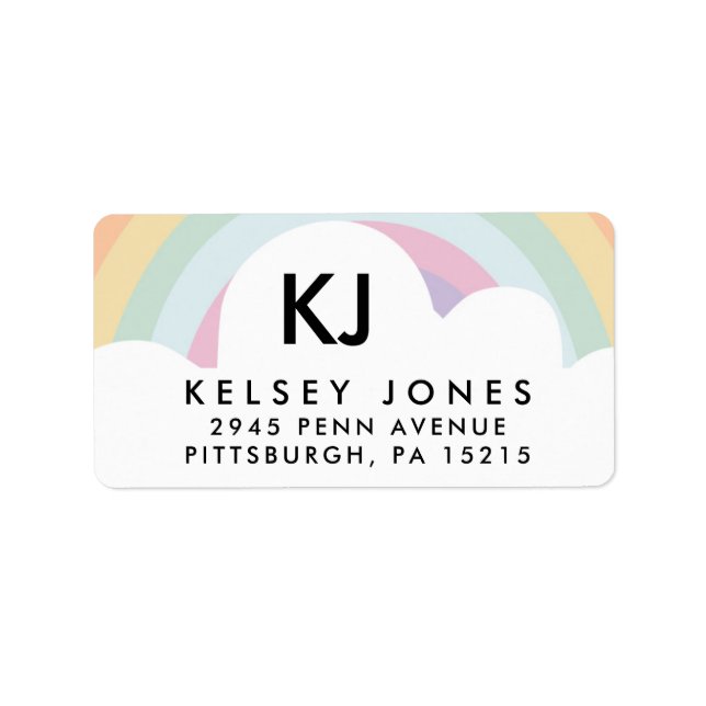 MAC UNICORN RAINBOW CLOUD ETIKETT ADRESSAUFKLEBER (Vorne)