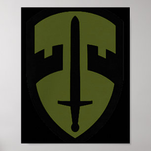 Mac-v Army Small Unit Patch VollfarbVietnam Vet Poster