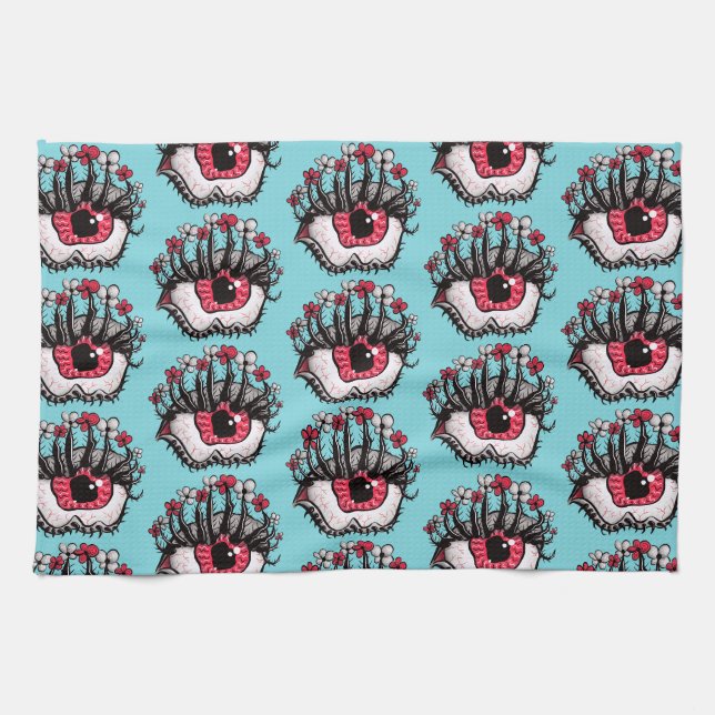Macabre Eye Creepy Witchy Goth Geschirrtuch (Horizontal)