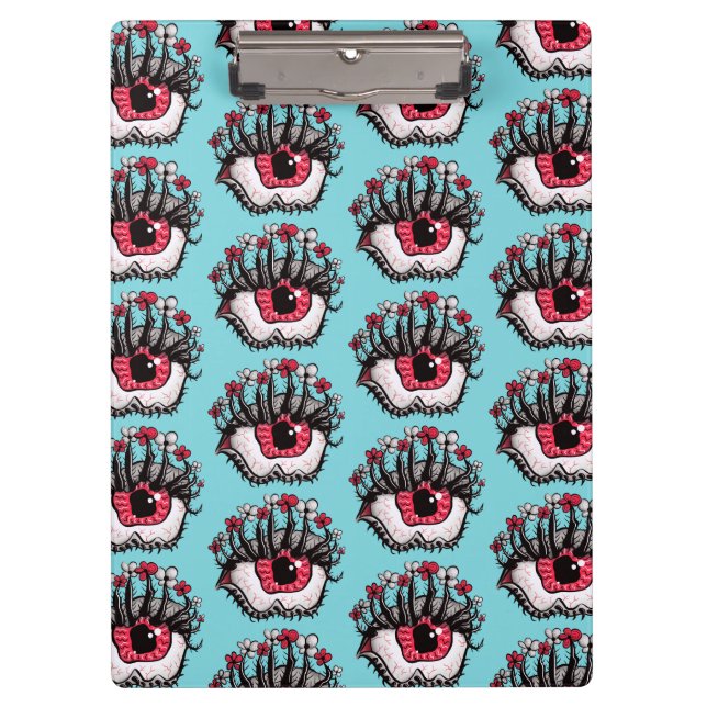 Macabre Eye Melt Creepy Psychedelic Dark Art Klemmbrett (Vorderseite)
