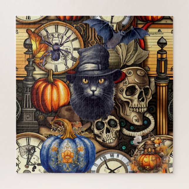Macabre Mashup: Steampunk Halloween Delights Puzzle (Vertikal)