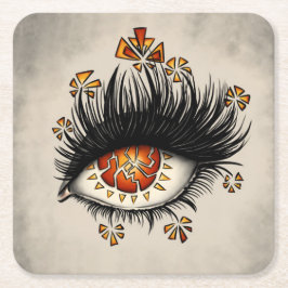 Macabre-seltsame Augenkunst Rechteckiger Pappuntersetzer