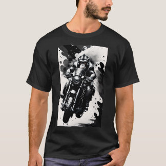 Macaco pilotando moto  T-Shirt
