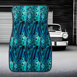 Macafederdesign in blau, Aquarellfarbe abstrakt Autofußmatte